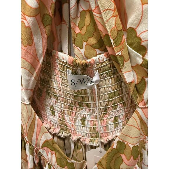 S/W/F halter neckline Mini Dress floral print Vacation Beach Wedding size S NWOT - Picture 7 of 7
